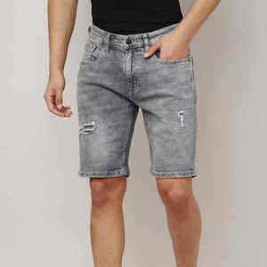 New Classic Fashionable Street Wear Denim Shorts Knee Length Slim Fit Quick Dry Summer Wear Men Jeans Shorts - Product Image 1