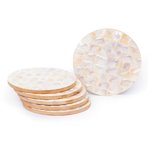 จานรองแก้วทรงสี่เหลี่ยม Royal Design MOP Coaster 2 ชิ้น คุณภาพดีที่สุด ทำจากเปลือกหอยมุกสีขาว - Product Image 3