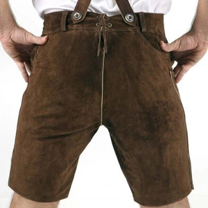 Pantalones Cortos Bávaros de Cuero Genuino para Hombre, Tallas Grandes, Verano, Ecológicos, Colores Personalizados, Bordados, Estilo Trachten - Product Image 5