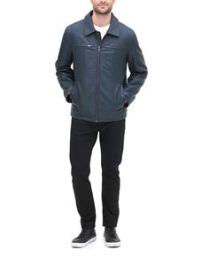 <b>Men's</b> Casual Winter Streetwear Faux Leather Jacket with Waterproof Hood Zipper Closure Comfort Fit jacket for <b>men</b> - Product Image 2