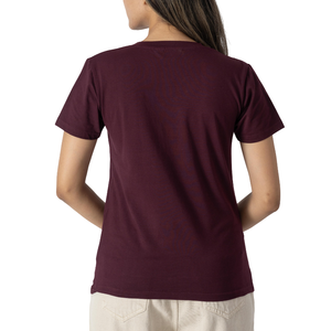 T-shirt pour femme à col en V, couleur unie, manches courtes, coupe classique, 100% coton jersey, vêtements décontractés, toutes saisons, respirant, t-shirts en tricot - Product Image 6
