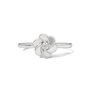 Flower Diamond <b>Ring</b> in <b>925</b> Sterling <b>Silver</b> Women's Engagement Band Romantic Style Prong Setting Round Brilliant Cut - Product Image 2