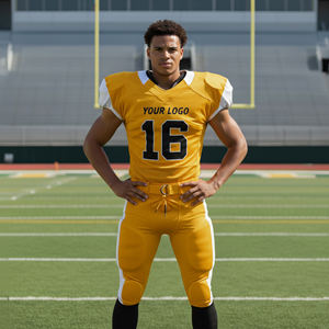 Uniforme de Fútbol Americano Transpirable Unisex de Dos Tonos, Diseño Sublimado Personalizable, 100% Poliéster, Talla Grande, Venta Caliente - Product Image 2