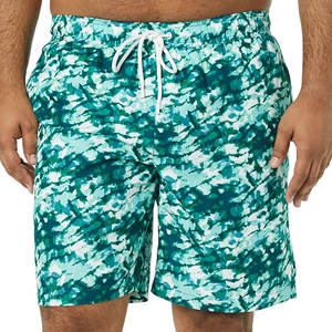 Shorts de bain premium pour hommes |   Short de plage à séchage rapide et anti-UV avec imprimé abstrait mosaïque bleu sarcelle |   Shorts de sport pour l'été urbain et le surf - Product Image 2