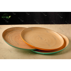 Assiette classique en bambou réutilisable pour la cuisine et la vaisselle Plats écologiques pour un style de vie plus écologique - Product Image 1