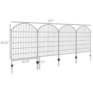 Set di 4 Recinzioni da Giardino in Metallo con Design a Griglia da 2,4m, Facilmente Assemblabili, Barriera Decorativa per Animali e Bordo per Piante - Product Image 3