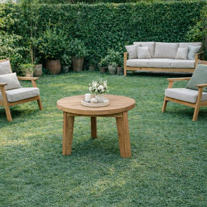 Mesa Auxiliar de Madera Maciza de Suar, Ecológica, Duradera, Única, Rústica, Moderna y en Tendencia, Mesa de Centro de 3 Patas para Sala de Estar o Jardín - Product Image 5