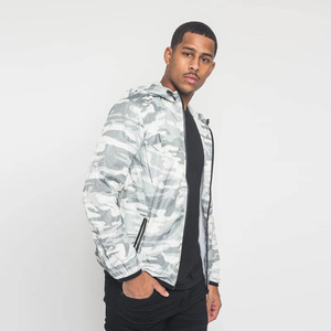 Wholesale Men's Camouflage Print Hooded Soft Shell <b>Jacket</b> Zip Front Water Resistant Regular Fit Outdoor Wear Polyester - Product Image 4
