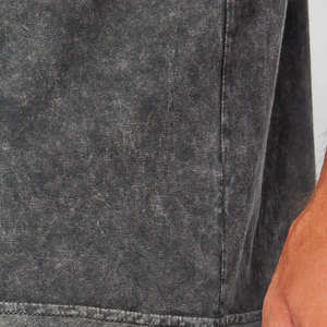 T-shirt délavé à l'acide pour homme, 100 % coton, couleur unie, personnalisable, coupe oversize, style streetwear vintage, faible MOQ - Product Image 2