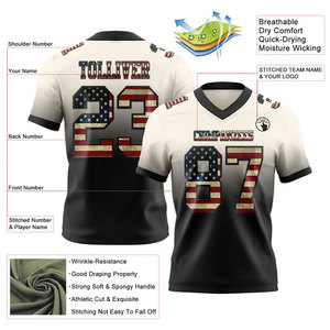 เสื้อฟุตบอลอเมริกันแบบสั่งพิมพ์ลายปี 2026 ไซส์ใหญ่ ตัดเย็บตามแบบที่กำหนดเองสำหรับ 32 ทีม เสื้อผ้ากีฬาระบายอากาศได้ดี - Product Image 5