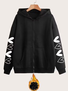 Sudaderas de Moda Urbana para Mujer, Estilo Vintage con Lavado Ácido, Sudaderas con Capucha de Forro Polar - Product Image 3