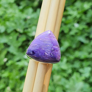 Haute qualité 925 argent Sterling trillion violet Moissanite lunette bague de réglage 14K plaqué or chaud populaire bijoux pour femmes - Product Image 4