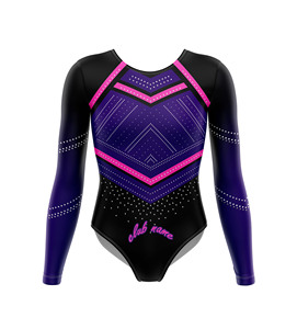Fabricant de justaucorps de danse confortables et extensibles à motif ondulé, vêtements de danse, vente en gros de justaucorps de danse - Product Image 1