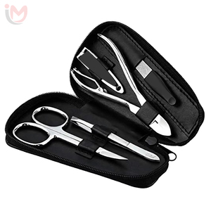 Kit de Uñas Clásico de Lujo 3 en 1, Set de Pedicura de Acero Inoxidable, Estuche Portátil Verde para Adultos, Servicios OEM, Cuidado Personal - Product Image 3