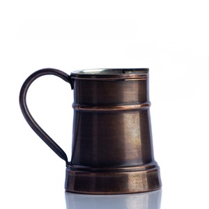 Mug réutilisable classique en cuivre pur fait à la main avec poignée pour la maison et les fêtes, marque ILAHI du Rajasthan - Product Image 3