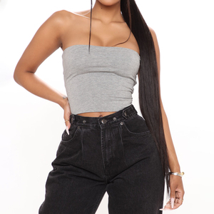 Top Corto de Verano para Mujer, de Alta Calidad, Tipo Tubo, sin Tirantes, Acolchado, para Gimnasio, Yoga, Camisola Corta, 100% Algodón Tejido - Product Image 1