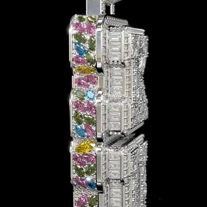 จี้เพชรฮิปฮอปแบบกำหนดเองพร้อมใบรับรอง GRA ตัวอักษรชื่อตามสั่ง เงินแท้ 925 ประดับเพชร VVS เต็มตัว สไตล์แร็ปเปอร์ จี้โมอิสซาไนต์ - Product Image 5