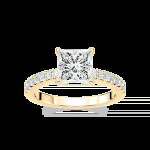 1.50 carat princess cut diamond side stone tigerlilly engagement <b>ring</b> rose <b>gold</b> white <b>gold</b> yellow <b>gold</b> elegant timeless women - Product Image 5