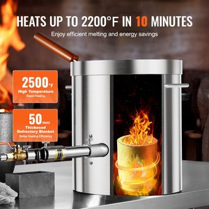 Kit Forno a Gas Propano per Fusione Metalli 8KG/18lbs, Nuovo Forno Domestico con Crogiolo, Pinze e Manico in Legno, Motore Incluso - Product Image 1