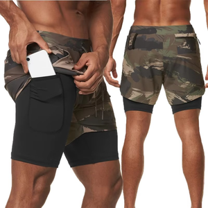 Premium Compression Shorts for Sports Activities Custom Logo Double <b>Layer</b> Shorts Manufacturer With Logo - Product Image 1