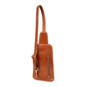 <b>Brown</b> Genuine Leather Sling Bag – Handmade Crossbody <b>Backpack</b> for Casual Daily Use - Product Image 3