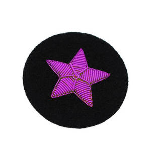 Hand Embroidered Silicone Blazer Badges Leaf <b>Wreath</b> Design Luxury Custom Hand Stitched Uniform Patch with Beads - Product Image 1