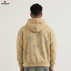 เสื้อฮู้ดดี้ผ้าฝ้าย 100% ปักลายเพชร ซิปแบบสั่งทำพิเศษ คอลเลคชั่นใหม่ปี 2026 พร้อมโลโก้สั่งทำ คุณภาพสูง - Product Image 4