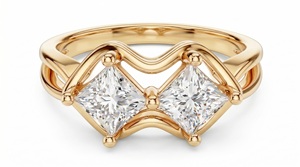 Anillo de compromiso con diamante talla princesa para mujer, estilo clásico, diamantes cultivados en laboratorio - Product Image 1