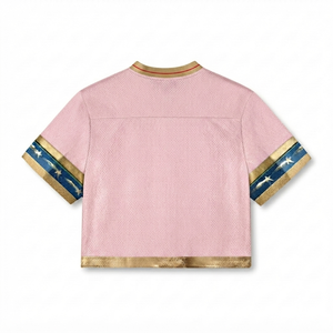 DROGEN EXPORTS Maillot de football rose clair personnalisé, haut court en maille, col en V, uniforme d'équipe sportive, fabricant en gros - Product Image 2