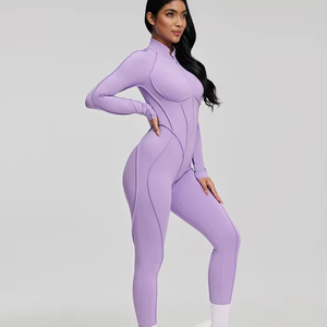 Faja Moldeadora de Yoga de Cintura Alta para Mujer, Beige Sólido, Sin Mangas, Sin Tirantes, con Cremallera, Control de Abdomen, Ajuste Ceñido, Largo Completo, Secado Rápido - Product Image 3