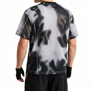 Men's Plus Size Short Sleeve O-Neck <b>T</b>-<b>Shirt</b> Knitted Tie Dye <b>Camouflage</b> Pattern Quick Dry Casual Wear - Product Image 2