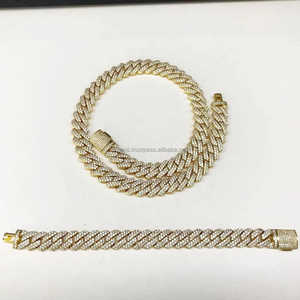 Collar de Plata de Ley 925 Plateada con Cadena Cubana y Diamante Moissanita VVS Engastado en Bisel, Certificado IGI, de Moda, Regalo para Hombre - Product Image 6