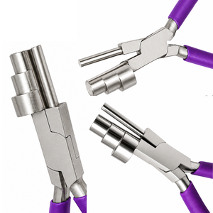 3-Barrel Jewelry Forming Pliers Purple Grip Bail Making Tool 13mm 16mm 20mm <b>Wire</b> Looper Stainless Steel Loop Shaping <b>Craft</b> - Product Image 2