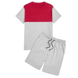 Custom Logo Men's Shorts <b>Sets</b> T Shirts and Shorts Cotton <b>Knitted</b> High Street Style Summer Wear Contrast Men's <b>Sets</b> HAIDIIII - Product Image 1
