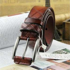 Ceinture en cuir de buffle véritable marron, longueur personnalisée, boucle en laiton antique 100%, ceintures de luxe, idées cadeaux pour la Saint-Valentin, ceinture formelle pour homme - Product Image 2