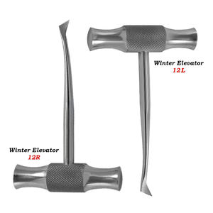 DENTRIC IMPLANTS DI-101D1 Juego de Elevadores Manuales de Extracción de Dientes con Barra Transversal Winter Root, 2 Instrumentos Quirúrgicos Dentales Plateados - Product Image 1