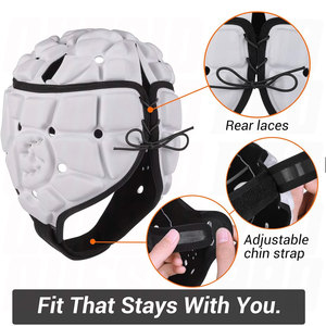 Soft Helmet for Flag Football Scrum Cap Soft Shell Helmet Rugby Headgear for Youth and Adults Protective Lightweight Breathable - Product Image 5