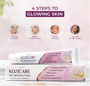 Crema Aclarante y Blanqueadora de Piel Kozicare 15g con Ácido Kójico, Arbutina y Glutatión para Todo Tipo de Piel, Eliminación de Hiperpigmentación y Manchas - Product Image 4