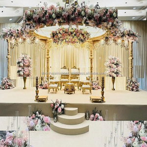 Decoración Tradicional para Bodas Indias, Mandap, Aspecto de Madera Duradero, Plástico Reforzado con Fibra, Nuevo Modelo de Silla, Cortinas, Accesorios, Luz LED - Product Image 1