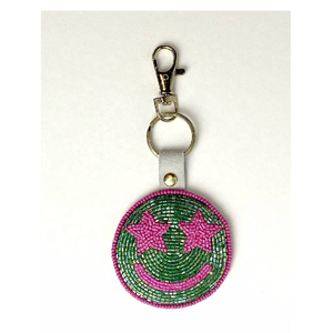 Handmade Round Glass Beads for Star Design 6x6cm Keychain <b>Bag</b> <b>Charm</b> Hold to Keys Use Hanging Handbags Totes Backpack - Product Image 6