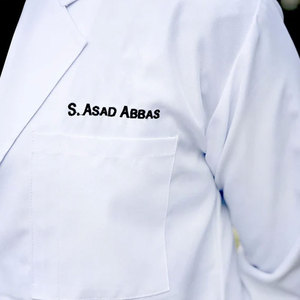 Bata de Laboratorio para Hombre, Blanca, de Algodón y Poliéster, Manga Larga, Uniforme de Hospital con Bolsillo y Porta Identificación - Product Image 5