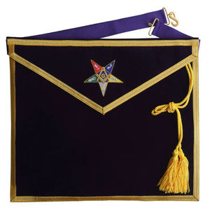 Tablier maçonnique fait main, design de regalia brodé sur mesure avec poche en tissu respirant, badge décoratif et détails complexes - Product Image 6