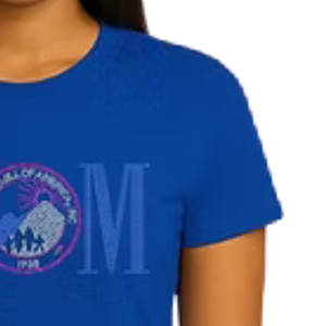 เสื้อยืดโลโก้ MOM สีฟ้าสำหรับผู้หญิง ลำลอง สวมใส่ได้ทุกวัน สตรีทแวร์ สวมใส่สบาย แฟชั่นเสื้อผ้าแนวไลฟ์สไตล์ - Product Image 3