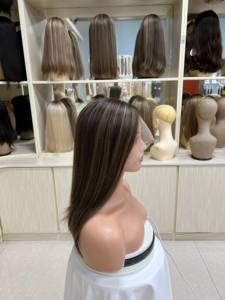 Vente en gros usine de cheveux humains vierges chinois HD pour perruques, longueurs variées, tailles de bonnets moyennes, petites et grandes, densité 150%, sans colle - Product Image 2