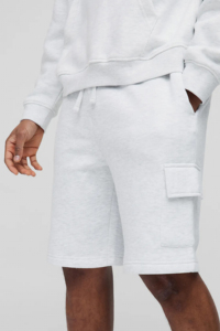Pantalones Cortos Cargo Blancos para Hombre con Estampado de Logotipo de Llama, Cintura con Cordón Ajustable, Estilo Bermuda Casual, 100% Algodón Transpirable, Diseño con Bolsillos - Product Image 5