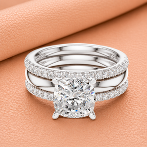 Luxury <b>Cushion</b> Cut Diamond Eternity Band <b>Ring</b> in 14K Yellow/White/Rose Gold Rhodium Plated for Women <b>Wedding</b> Anniversary Jewelry - Product Image 3