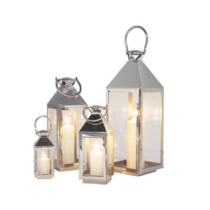 Farol Colgante de Acero Inoxidable Dorado y Vidrio, Estilo Moderno, Decoración Navideña para Hogar y Jardín, Portavelas y Faroles - Product Image 6