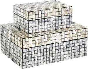 Traditional Craft <b>Inspired</b> Mother Of Pearl Boxes Showcasing Fine Inlay Art For Classic Home Decor - Product Image 5