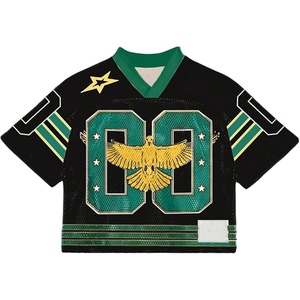 OEM Mesh Football Jersey V Neck Retro Oversized Shirt Sublimation Digital Printing Logo Name Number Factory - Product Image 1