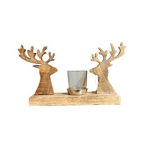 Carrito de Santa Claus Navideño de Aluminio en Oferta, Acabado Plateado y Reno de Madera sobre Base de Madera, para Decoración del Hogar y Hoteles - Product Image 6